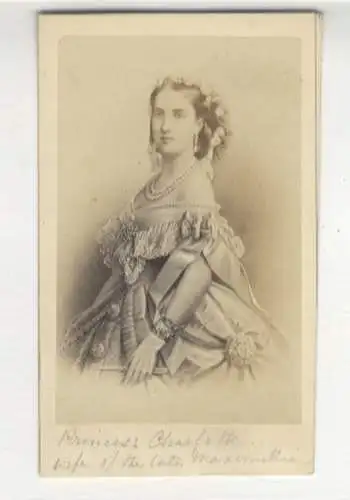 CdV Portrait Charlotte v. Österreich, Kaiserin v. Mexiko, geb. von Belgien