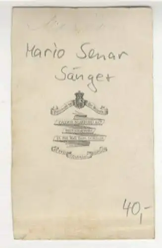 CdV Portrait Mario Senar, Sänger
