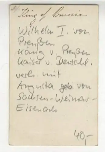 CdV Wilhelm I., König von Preußen, Kaiser von Deutschland