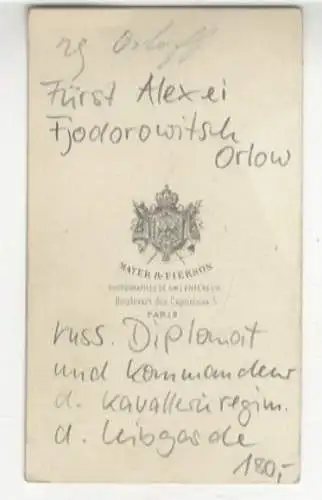 CdV Fürst Alexej Fjodorowitsch Orlow, russ. Diplomat, Kommandeur d. Kavallerieregiments