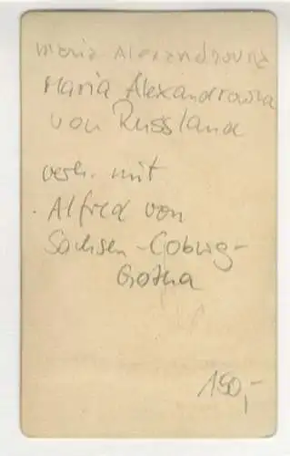 CdV Großfürstin Marija Alexandrowna von Russland, verh. mit Alfred v. Sachsen-Coburg-Gotha