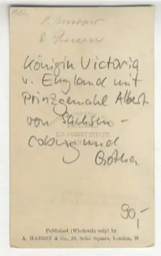 CdV Königin Victoria v. England mit Prinzgemahl Albert v. Sachsen-Coburg und Gotha