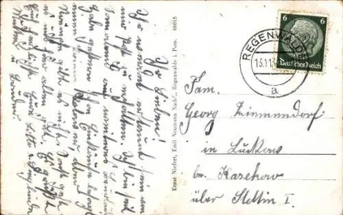 Ak Resko Regenwalde Pommern, Rathaus, Schlosspark, Bismarckschule, Amtsgericht, Kirche