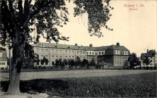 Ak Coswig in Sachsen, Schule