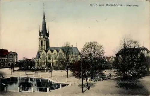 Ak Weinböhla in Sachsen, Kirchplatz, Kirche