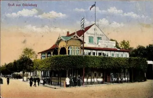 Ak Glücksburg an der Ostsee, Hotel Stadt Hamburg