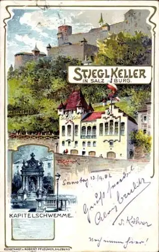 Künstler Ak Salzburg in Österreich, Stieglkeller, Kapitelschwemme