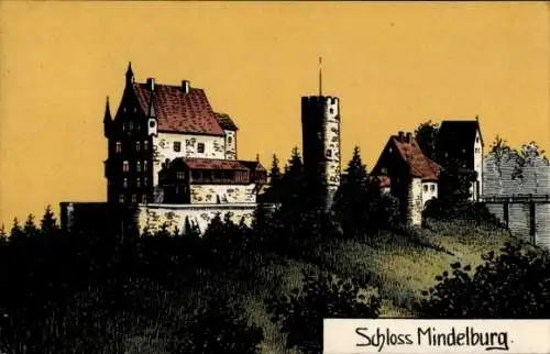 Künstler Ak Felle, Eugen, Mindelheim im Unterallgäu, Schloss Mindelburg