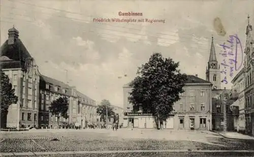 Ak Gussew Gumbinnen Ostpreußen, Friedrich Wilhelmplatz, Regierung