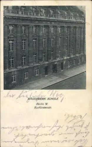 Ak Berlin Tiergarten, Baugewerkschule, Kurfürstenstraße