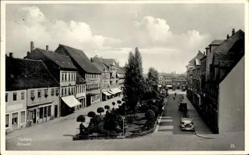 Ak Oschatz in Nordsachsen, Hindenburgplatz, Straßenpartie