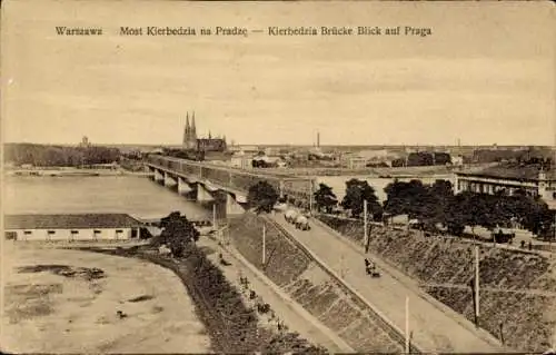 Ak Warszawa Warschau Polen, Kierbedzia-Brücke, Praga