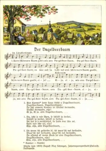 Lied Ak Vogel, Wilhelm, Der Vugelbeerbaam, Kann schönnern Baam gibt's, Landschaftsidylle