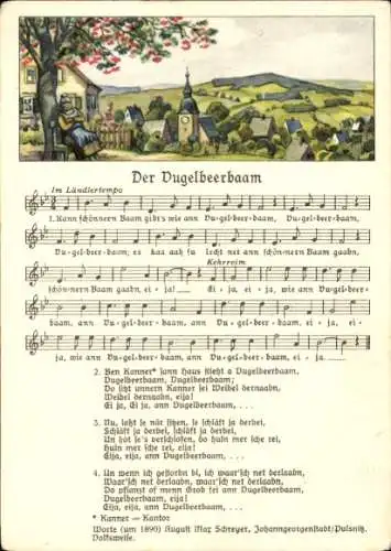 Lied Ak Vogel, Wilhelm, Der Vugelbeerbaam, Kann schönnern Baam gibt's, Landschaftsidylle