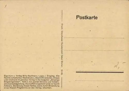 Lied Ak Kaufmann, Willy, De Kreizpolka, Erzgebirge