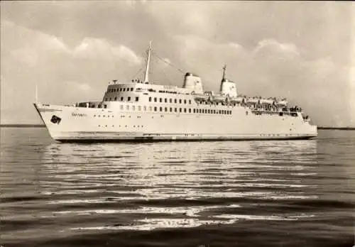 Ak DDR Großfähre Sassnitz in Fahrt auf Hochsee, Fährschiff