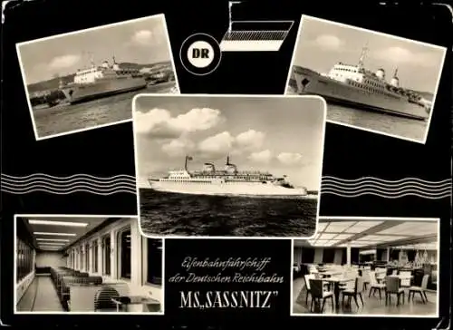 Ak Eisenbahnfährschiff MS Sassnitz der Deutschen Reichsbahn