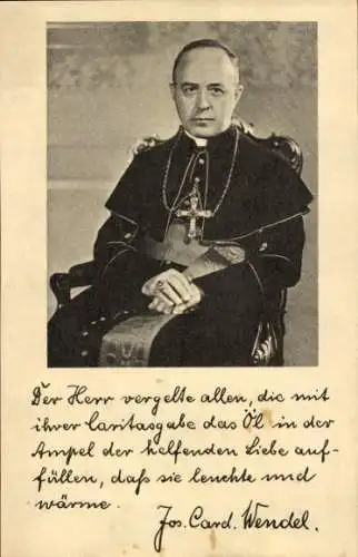 Ak Joseph Kardinal Wendel, Erzbischof von München und Freising