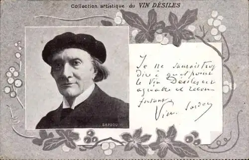 Passepartout Ak Victorien Sardou, Dramaturg, Portrait, Vin Désiles