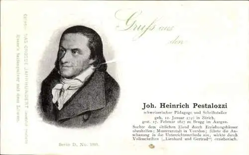 Ak Johann Heinrich Pestalozzi, Pädagoge, Schriftsteller, Portrait, Esser's Seifenpulver