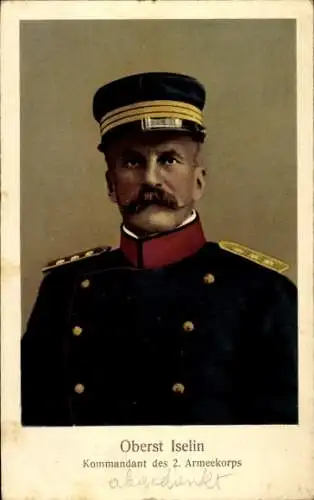 Ak Oberst Iselin, Kommandant des 2. Armeekorps