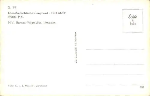 Ak Schlepper Zeeland, NV Bureau Wijsmuller, Ijmuiden