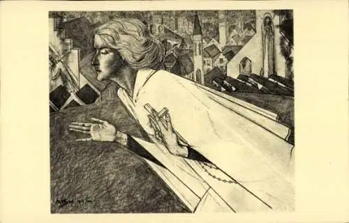 Künstler Ak Toorop, Jan, Het heilige schreed