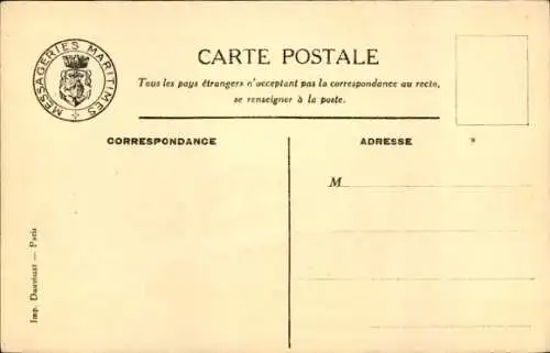 Ak Paquebot Eridan, Dampfschiff auf See, Messageries Maritimes, MM