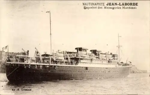 Ak Paquebot Jean Laborde, Nautonaphte, Messageries Maritimes