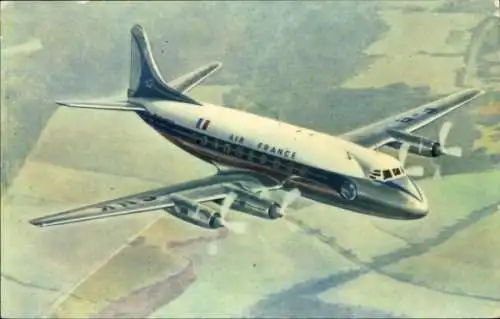 Ak Französisches Passagierflugzeug, Air France, Vickers Viscount