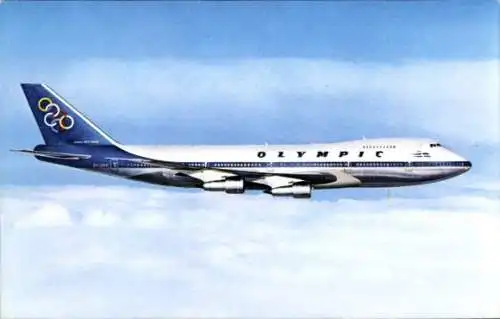 Ak Griechisches Passagierflugzeug, Olympic Airways, Boeing 747 200 B, Jumbo Jet