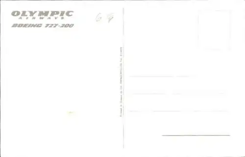 Ak Griechisches Passagierflugzeug, Olympic Airways, Boeing 727 200