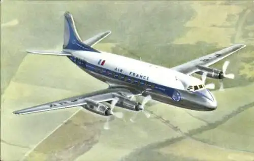 Ak Französisches Passagierflugzeug, Air France, Vickers Viscount