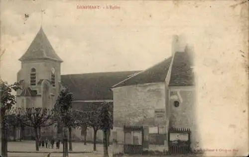 Ak Dampmart Seine et Marne, Kirche