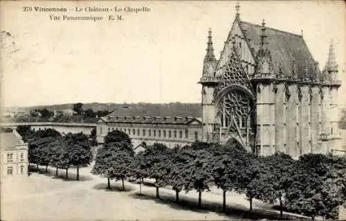 Ak Vincennes Val de Marne, Panorama, Schloss, Kapelle