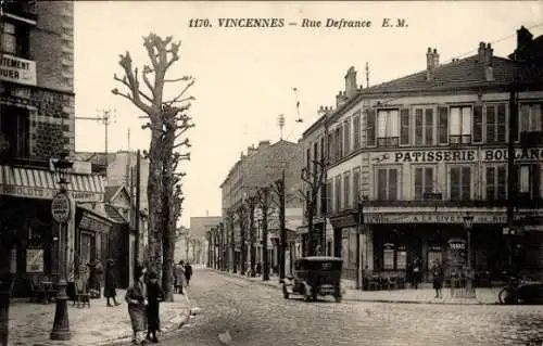 Ak Vincennes Val de Marne, Rue Defrance