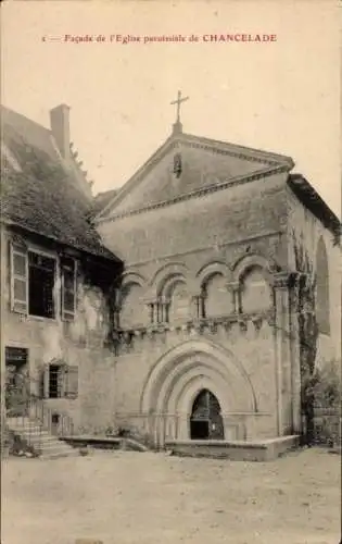 Ak Chancelade Dordogne, Facade de l'Eglise paroissiale