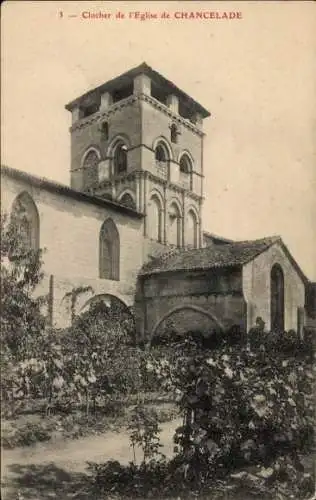 Ak Chancelade Dordogne, Kirche, Kirchturm