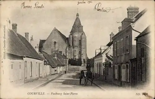 Ak Courville Eure et Loir, Faubourg Saint-Pierre