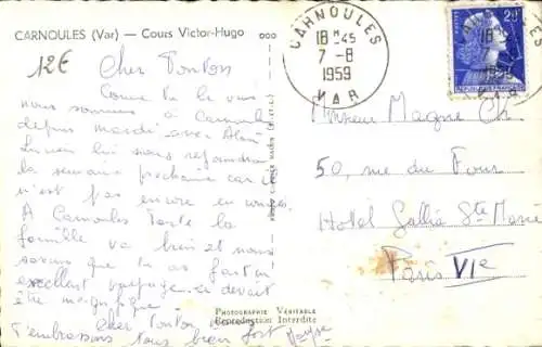 Ak Carnoules Var, Cours Victor Hugo