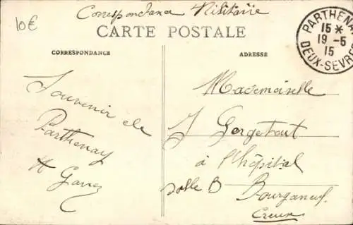 Ak Parthenay Deux Sèvres, Eisenbahnviadukt