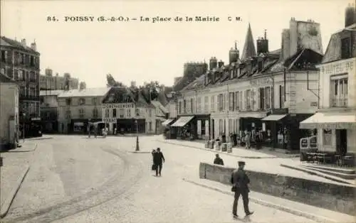 Ak Poissy Yvelines, La place de la Mairie