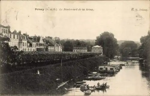 Ak Poissy Yvelines, Le Boulevard de la Seine