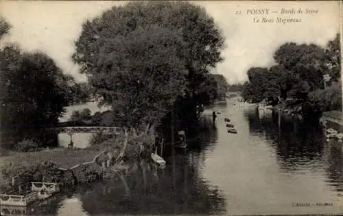 Ak Poissy-Yvelines, Ufer der Seine, Bras Migneaux