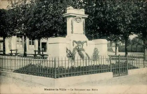 Ak Mantes la Ville Yvelines, Kriegsdenkmal