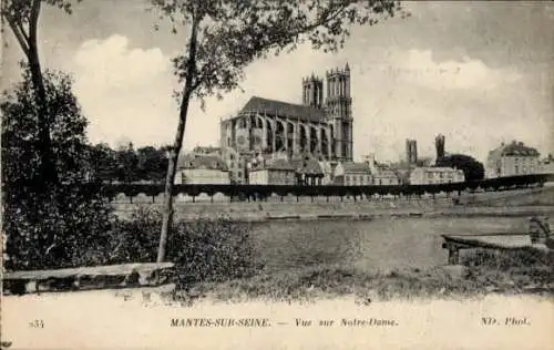 Ak Mantes sur Seine Yvelines, Notre Dame