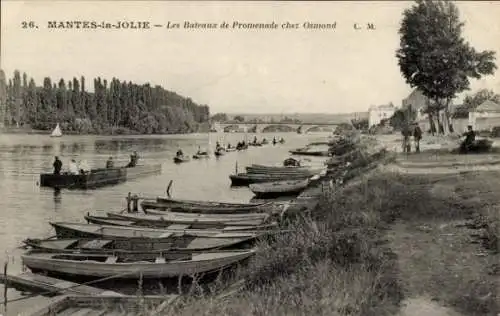 Ak Mantes la Jolie Yvelines, Ausflugsboote in Osmond