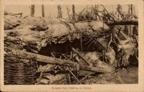 Ak Verdun Meuse, Eroberte französische Stellung, I WK