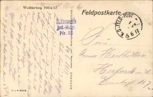 Ak Veslud Aisne, Straßenpartie, deutsche Soldaten, I. WK