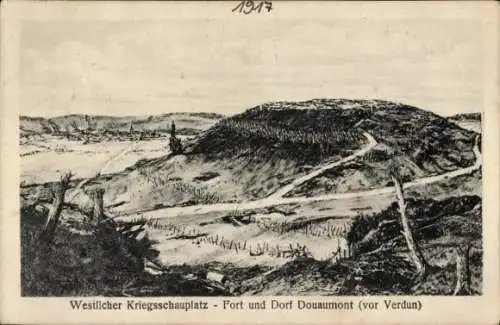 Ak Douaumont Lothringen Meuse, Fort, Dorf, Westlicher Kriegsschauplatz